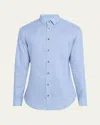 Giorgio Armani Men's Geo-print Sport Shirt In Blue
