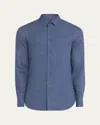 Giorgio Armani Men's Micro-houndstooth Sport Shirt In Dark Blue