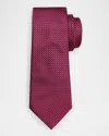 Giorgio Armani Men's Micro-square Silk Tie In Red