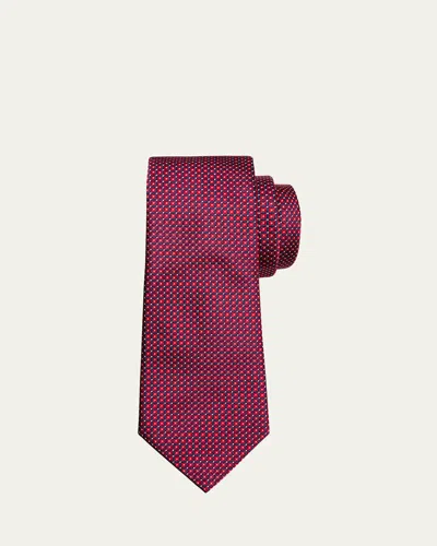 GIORGIO ARMANI MEN'S MICRO-SQUARE SILK TIE