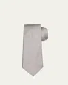 Giorgio Armani Men's Micro-stripe Silk And Cotton Tie In Pearl