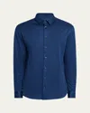 Giorgio Armani Men's Micro-structure Jersey Sport Shirt In Blue