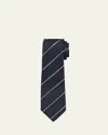 Giorgio Armani Men's Multi-stripe Silk Tie In Blue