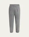 Giorgio Armani Men's One Shot Linen-wool Trousers In Multi Gray