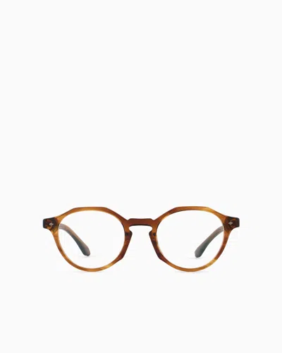 Giorgio Armani Men's Panto Glasses In Brown