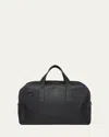 Giorgio Armani Men's Pebbled Leather Duffel Bag In Black