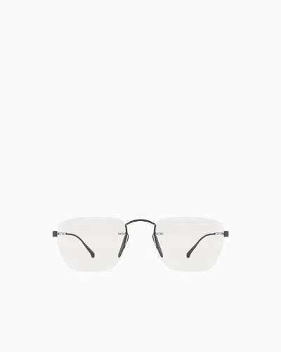 Giorgio Armani Men's Pillow Glasses In Grey
