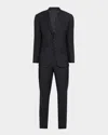 Giorgio Armani Men's Pinpoint Twill Suit In Black