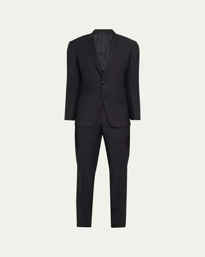 Giorgio Armani Men's Pinpoint Twill Suit In Black