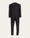Giorgio Armani Men's Pinstripe Wool Suit In Black