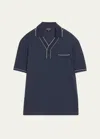 GIORGIO ARMANI MEN'S PIPED POLO SHIRT