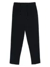 Giorgio Armani Pleat-detailing Straight Leg Linen Trousers In Blue