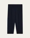 Giorgio Armani Men's Pleated Virgin Wool Trousers In Solid Medium Grey