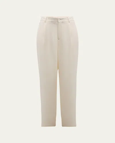 Giorgio Armani Men's Pleated Wool-blend Suit Pants In Solid White