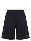 Giorgio Armani Navy Blue Polyamide Bermuda Shorts With Concealed Drawstring In Blue