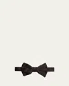 Giorgio Armani Metallic Dot Print Silk Bow Tie In Black