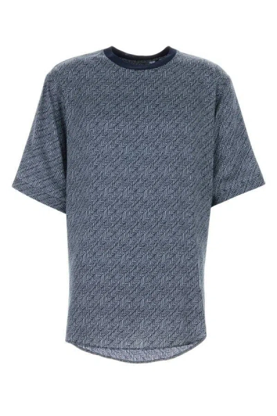 Giorgio Armani Men Printed Silk T-shirt In Multicolor