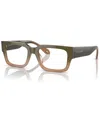 Giorgio Armani Men's Rectangle Eyeglasses, Ar7243u 51 In Gradient Green,brown