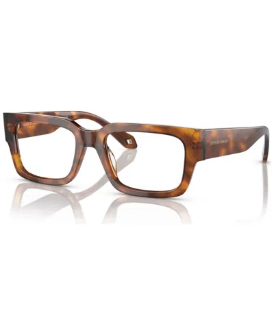 Giorgio Armani Men's Rectangle Eyeglasses, Ar7243u 51 In Red Havana
