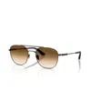Giorgio Armani Double-bridge Sunglasses In Brown