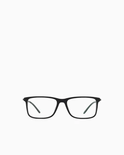 Giorgio Armani Men's Rectangular Glasses In Black