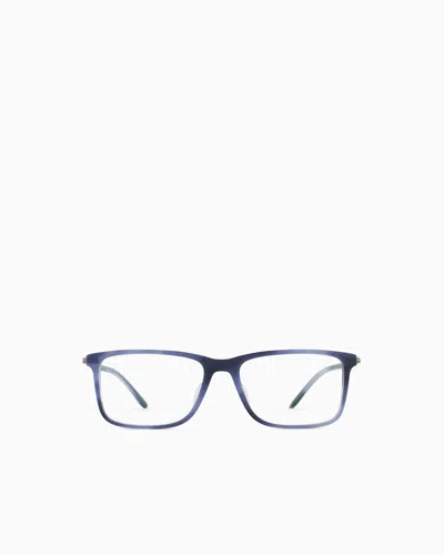 Giorgio Armani Men's Rectangular Glasses In Blue
