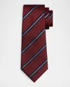 Giorgio Armani Men's Regimental Stripe Silk And Cotton Tie In Red