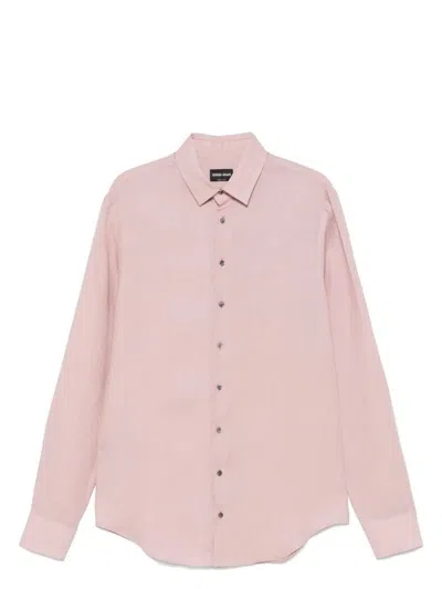 GIORGIO ARMANI MEN'S REGULAR FIT LINEN SHIRT