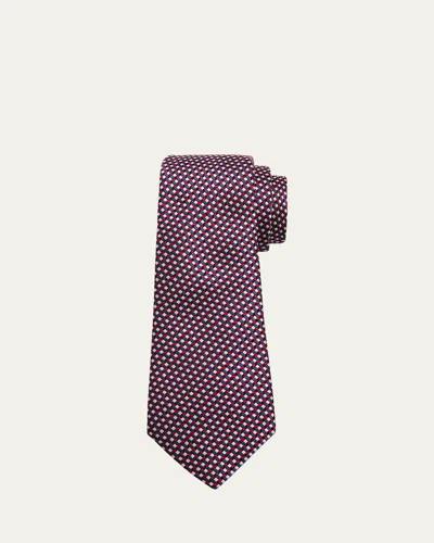 Giorgio Armani Men's Silk Jacquard Geometric Tie In Red