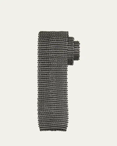 Giorgio Armani Men's Silk Knit Tie In Pearl