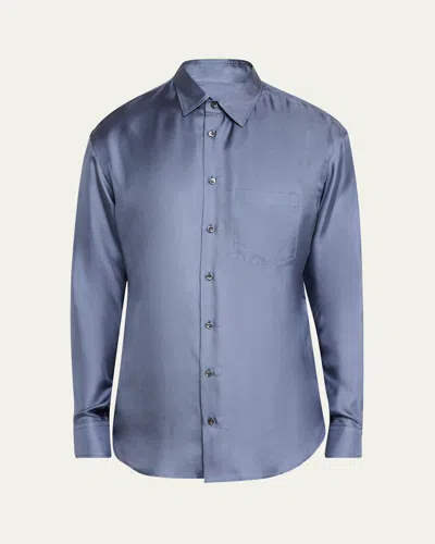 Giorgio Armani Men's Silk Shirt In Solid Lightpastel G