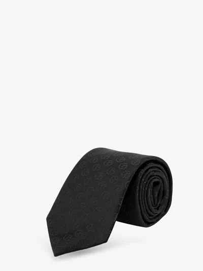 Giorgio Armani Logo-jacquard Tie In Black