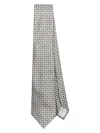 Giorgio Armani Geometric-print Tie In Grey