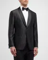 Giorgio Armani Official Store Single-breasted Soho Line Suit In Virgin Wool Armure In Black
