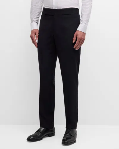 Giorgio Armani Men's Soho Solid Tuxedo Trousers In Solid Blue Navy