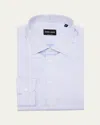 Giorgio Armani Men's Solid Cotton Dress Shirt In Medium Blue