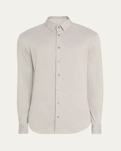 Giorgio Armani Men's Solid Cotton Stretch Sport Shirt In Multi