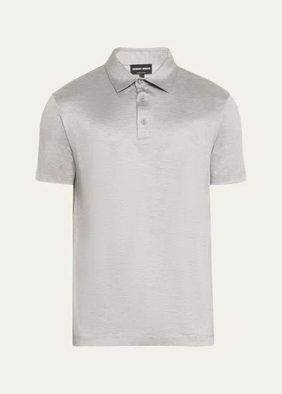 GIORGIO ARMANI MEN'S SOLID JERSEY POLO SHIRT