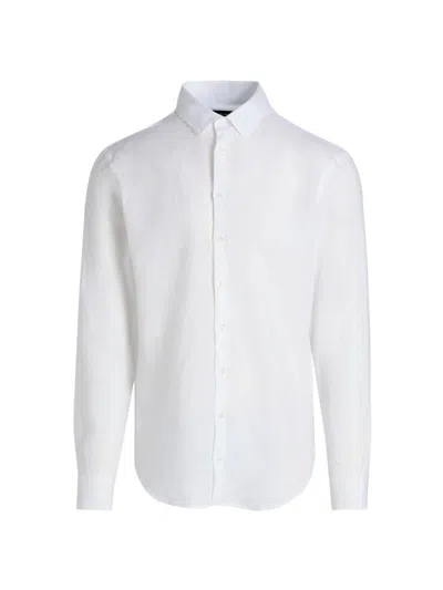 Giorgio Armani Classic Cotton Shirt Shirts White In Pink