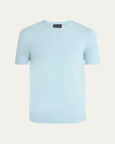 Giorgio Armani Men's Solid Short-sleeve T-shirt In Multi