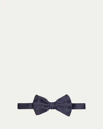 Giorgio Armani Men's Solid Silk Bow Tie In Dark Blue