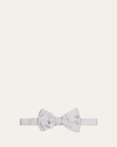 Giorgio Armani Men's Solid Silk Bow Tie In Silver