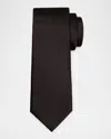 Giorgio Armani Men's Solid Silk Tie In Solid Black