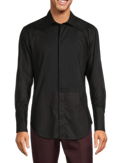 Giorgio Armani Men's Solid Tuxedo Shirt In Black
