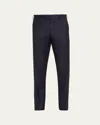 Giorgio Armani Men's Solid Wool Flat-front Trousers In Black