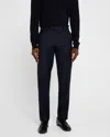 Giorgio Armani Men's Solid Wool Flat-front Trousers In Solid Dark Blue