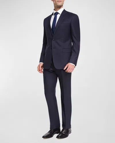Giorgio Armani Men's Solid Wool Suit In Solid Medium Blue