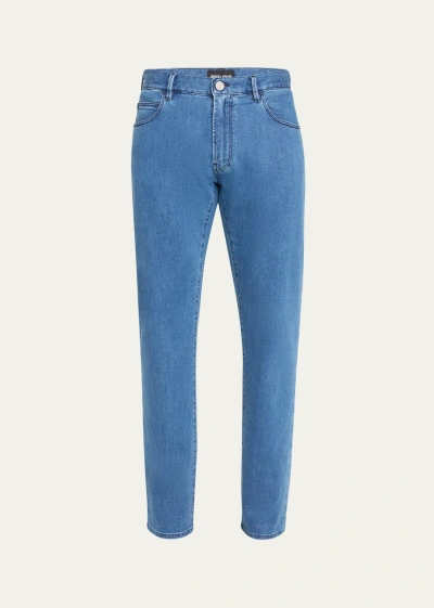 Giorgio Armani Men's Straight-leg Jeans In Blue