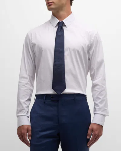 Giorgio Armani Men's Stretch Poplin Sport Shirt In Solid White