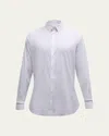 Giorgio Armani Men's Stretch Poplin Sport Shirt In Solid White